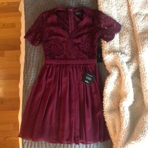 Maroon Lace Dress
